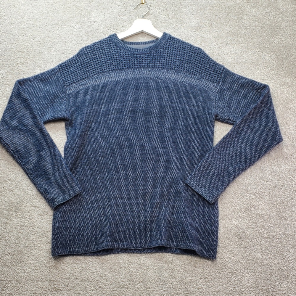 Only & Sons Sweater Mens Medium Blue Lark Structure Knit Long‎ Sleeve Pullover